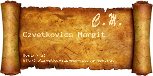 Czvetkovics Margit névjegykártya