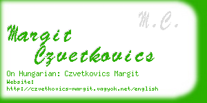 margit czvetkovics business card